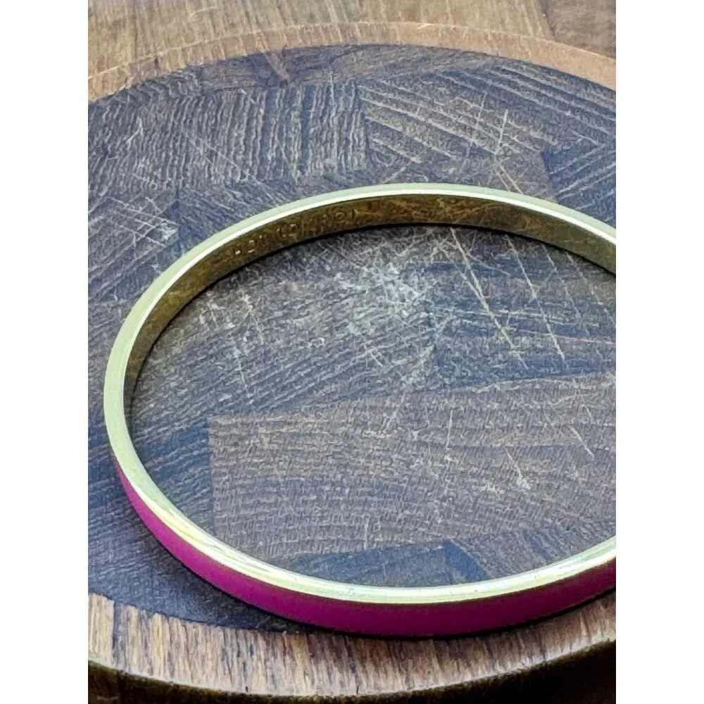 Kate Space Hot To Trot Pink  Gold Enamel Bangle Bracelet - Picture 5 of 8